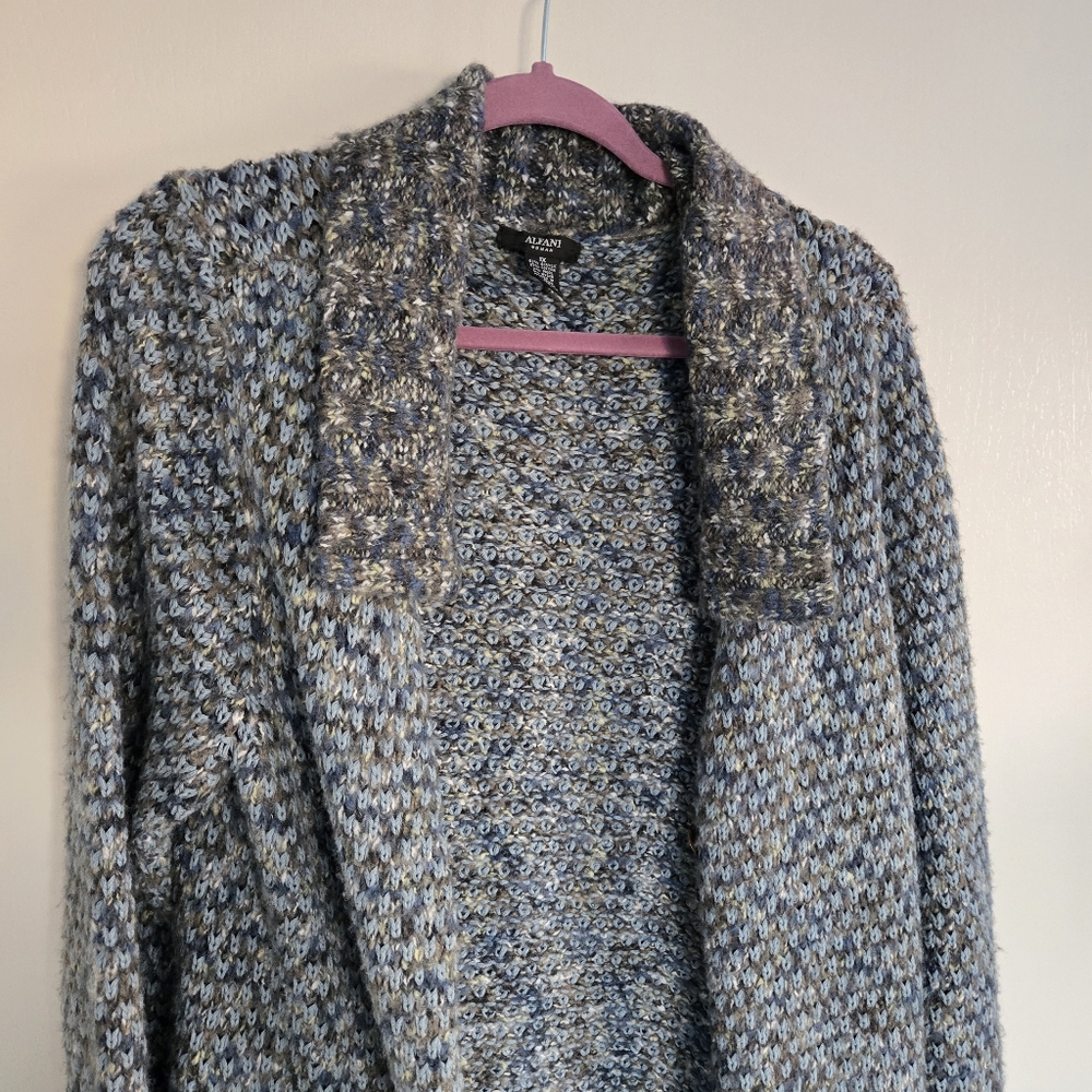 Alfani Blue Knit Cardian Sweater Women's 1X